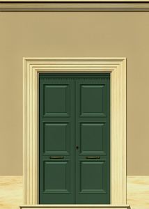 puerta de entrada abatible / de aluminio / de madera / doble