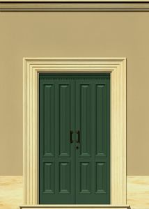 puerta de entrada abatible / de aluminio / de madera / doble
