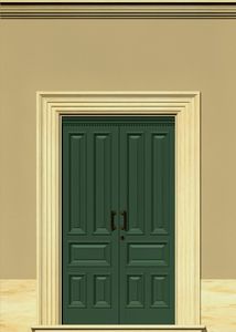 puerta de entrada abatible / de aluminio / de madera / doble