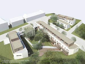 edificio prefabricado / para vivienda comunitaria / residencial / de madera maciza