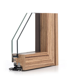 ventana corredera / de madera / de aluminio / con vidrio doble
