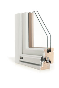ventana corredera / de madera / de aluminio / con vidrio doble