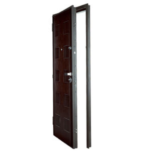 puerta de entrada / abatible / de madera / de seguridad