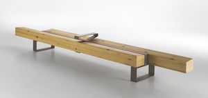 banco público / moderno / de madera / de acero