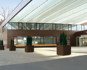jardinera de metal / cuadrada / moderna / para espacio público