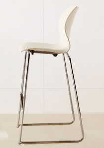 silla de bar moderna / apilable / de cromo / para el sector servicios