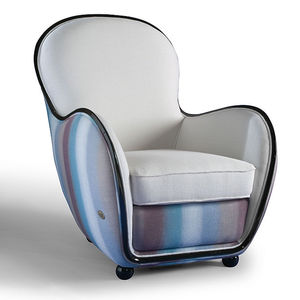 sillón clásico / de tejido / de cuero / multicolor