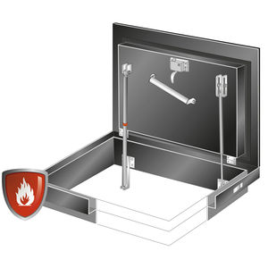 trampilla de inspección para suelo / cuadrada / antiincendios / de metal