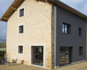 ventana oscilobatiente / de PVC / con vidrio doble / de corte térmico