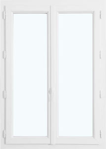 puerta-ventana abatible / de PVC / con vidrio doble / de corte térmico
