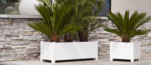 jardinera de material compuesto / cuadrada / rectangular / moderna