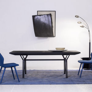 mesa moderna / de acero / de roble / de madera maciza