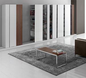 biblioteca móvil / moderna / para oficina / de madera lacada