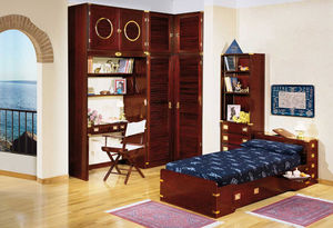 armario en esquina / modular / de madera / con puertas batientes