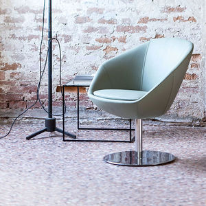 silla moderna / giratoria / con base central / con reposabrazos