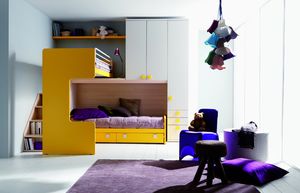 cama alta / simple / moderna / de madera