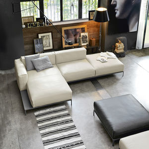 sofá modular / de esquina / moderno / de cuero