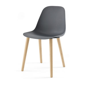 silla de visita moderna / apilable / patín / de roble