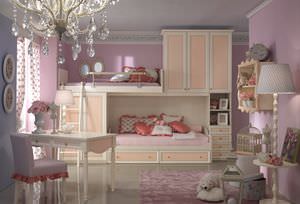 habitación para niños para niña / blanca