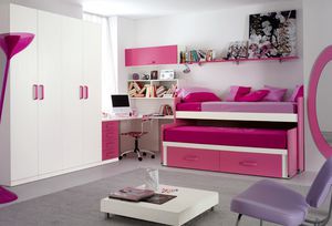 habitación para niños para niña / rosa