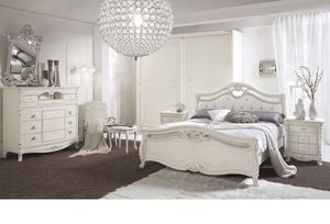 cama de matrimonio / de estilo / de cuero