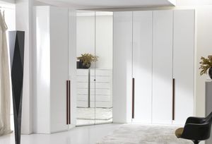 armario en esquina / moderno / de madera / con puertas batientes