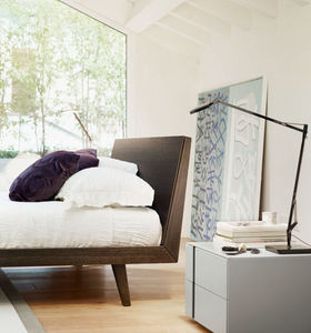 cama de matrimonio / moderna / de roble