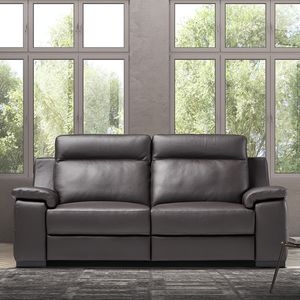 sofá moderno / de cuero / 2 plazas / reclinable