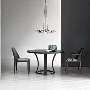 mesa moderna / de fresno / redonda / extensible