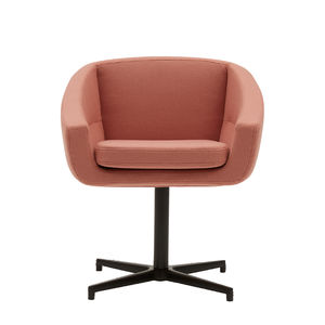 sillón moderno / de tejido / de aluminio / giratorio