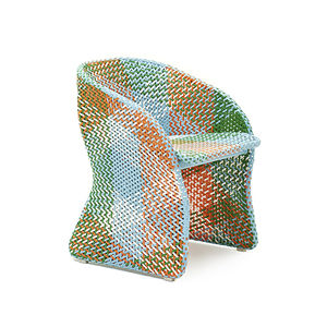 silla de jardín moderna / con reposabrazos / de aluminio / de fibras sintéticas