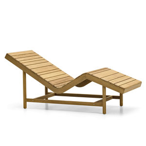 tumbona moderna / de teca / de jardín / reclinable