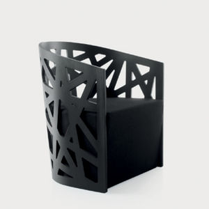 sillón moderno / de tejido / de haya / de contrachapado