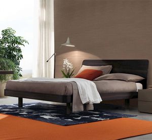 cama de matrimonio / moderna / con cabecero / de roble