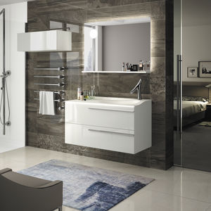 mueble de lavabo doble / suspendido / de madera / laminado