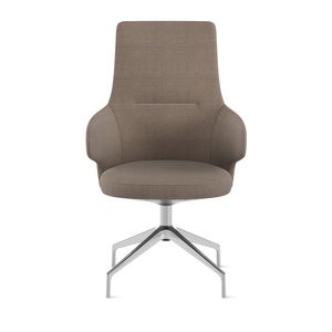 sillón de oficina moderno / de tejido / de aluminio / con ruedas