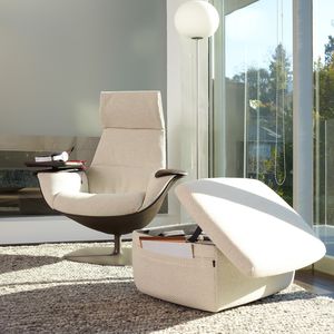 sillón de visita moderno / de tejido / de cuero / con reposabrazos