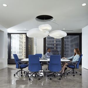 sillón de oficina moderno / de tejido / de aluminio / con ruedas