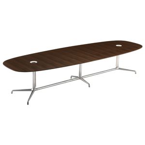 mesa de reuniones moderna / de madera / de vidrio / de aluminio fundido
