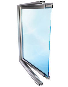 puerta de entrada / abatible / de aluminio / con aislamiento térmico
