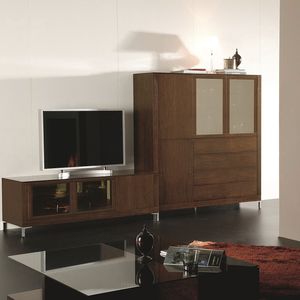 mueble TV moderno / de madera / de vidrio / modular
