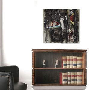 biblioteca baja / moderna / de madera / de metal