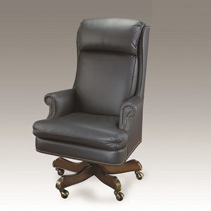 sillón de director clásico / de cuero / de madera / con ruedas