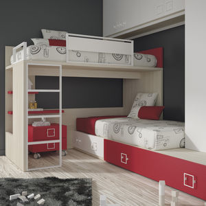 cama simple / en ángulo / moderna / de melamina