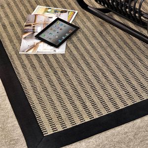 alfombra moderna / de rayas / de sisal / rectangular