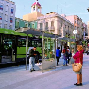 parada de autobús de acero inoxidable / de plástico