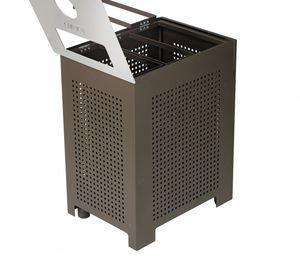 cubo de basura público / de chapa de acero / de reciclaje / moderno