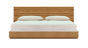 cama de jardín de matrimonio / moderna / con mesita de noche integrada / de teca