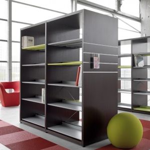 estantería moderna / de madera / para biblioteca / profesional