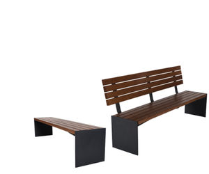 banco público / moderno / de madera / de acero galvanizado